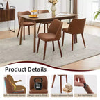 Silla de comedor de estilo moderno de mediados de siglo con respaldo alto y patas de madera, adecuada para comedor y sala de estar, juego de 2