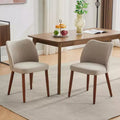 Mid-century Modern Style Dining Chair with High Back and Wooden Legs, Suitable for Dining and Living Room, Set of 2