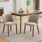 Mid-century Modern Style Dining Chair with High Back and Wooden Legs, Suitable for Dining and Living Room, Set of 2