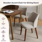 Silla de comedor de estilo moderno de mediados de siglo con respaldo alto y patas de madera, adecuada para comedor y sala de estar, juego de 2