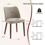 Silla de comedor de estilo moderno de mediados de siglo con respaldo alto y patas de madera, adecuada para comedor y sala de estar, juego de 2