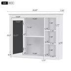 CASAINC 35 x 27.5 Espejo para baño con 6 estantes abiertos, gabinete de medicinas montado en la pared (sin tocador)