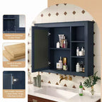 CASAINC 35 x 27.5 Espejo para baño con 6 estantes abiertos, gabinete de medicinas montado en la pared (sin tocador)