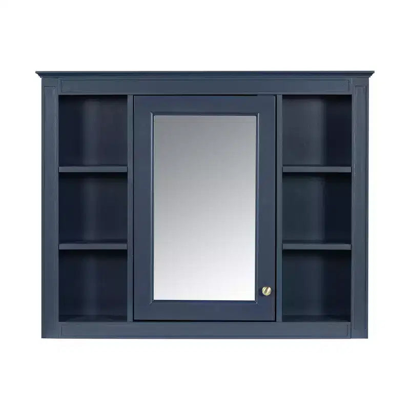 CASAINC 35 x 27.5 Espejo para baño con 6 estantes abiertos, gabinete de medicinas montado en la pared (sin tocador)
