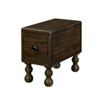 Mesa Auxiliar de Madera Maciza con Cajón, Mesa Auxiliar Estrecha de 23.6 pulgadas para Espacios Pequeños