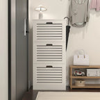 Zapatero de 3 niveles con puerta abatible y estantes ajustables, blanco