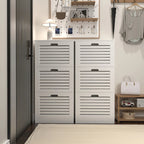 Zapatero de 3 niveles con puerta abatible y estantes ajustables, blanco