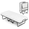 Cama Plegable con Ruedas y Colchón de Espuma Viscoelástica con Gel de 10 cm, Tamaño Cuna 74 x 31, Capacidad 220 kg