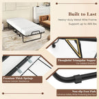 Cama Plegable con Ruedas y Colchón de Espuma Viscoelástica con Gel de 10 cm, Tamaño Cuna 74 x 31, Capacidad 220 kg