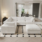 Sofá Seccional Modular de 6 Piezas con Chaise y Otomana