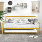 Sofá cama de metal tamaño individual con cama nido