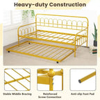 Sofá cama de metal tamaño individual con cama nido