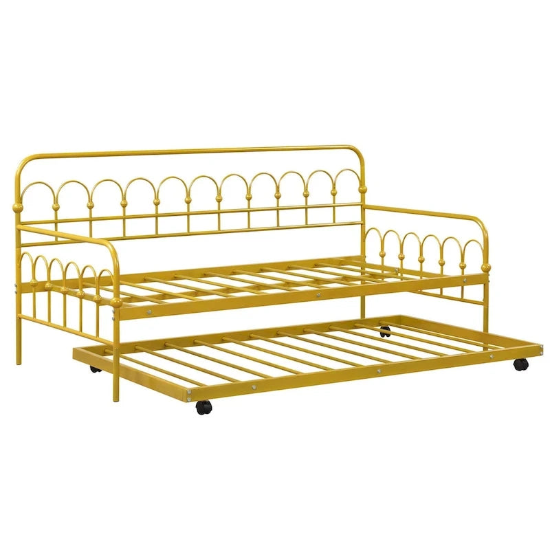 Sofá cama de metal tamaño individual con cama nido