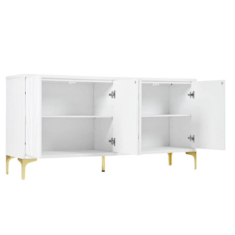 Aparador tipo bufé de 4 puertas de 60 pulgadas