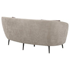 Sofá biplaza curvado de 84 pulgadas en beige con 2 cojines decorativos