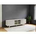 Mueble de TV moderno con armario de 2 puertas y 4 estantes abiertos