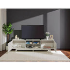 Mueble de TV moderno con armario de 2 puertas y 4 estantes abiertos