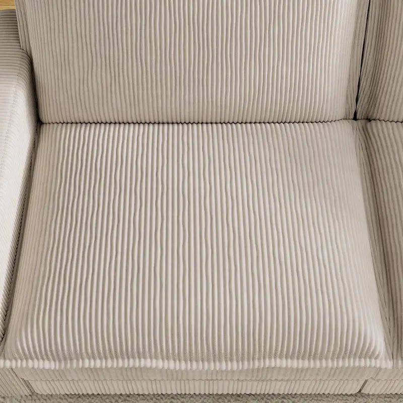 103 Sofá de 4 plazas Corduroy Modern Classic con asiento profundo y 4 cojines