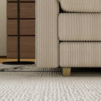 103 Sofá de 4 plazas Corduroy Modern Classic con asiento profundo y 4 cojines