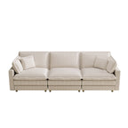 103 Sofá de 4 plazas Corduroy Modern Classic con asiento profundo y 4 cojines