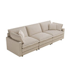 103 Sofá de 4 plazas Corduroy Modern Classic con asiento profundo y 4 cojines