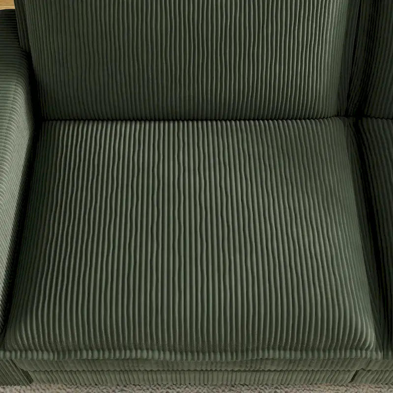 103 Sofá de 4 plazas Corduroy Modern Classic con asiento profundo y 4 cojines