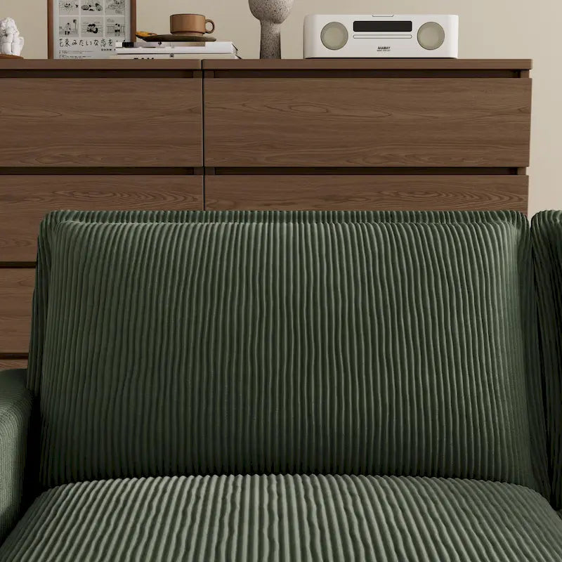103 Sofá de 4 plazas Corduroy Modern Classic con asiento profundo y 4 cojines