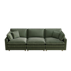 103 Sofá de 4 plazas Corduroy Modern Classic con asiento profundo y 4 cojines