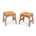 Taburetes de madera Melissa & Doug - Juego de 2 - Sillas para niños para comer/actividades, diseño sólido, apilables, capacidad de 45 kg