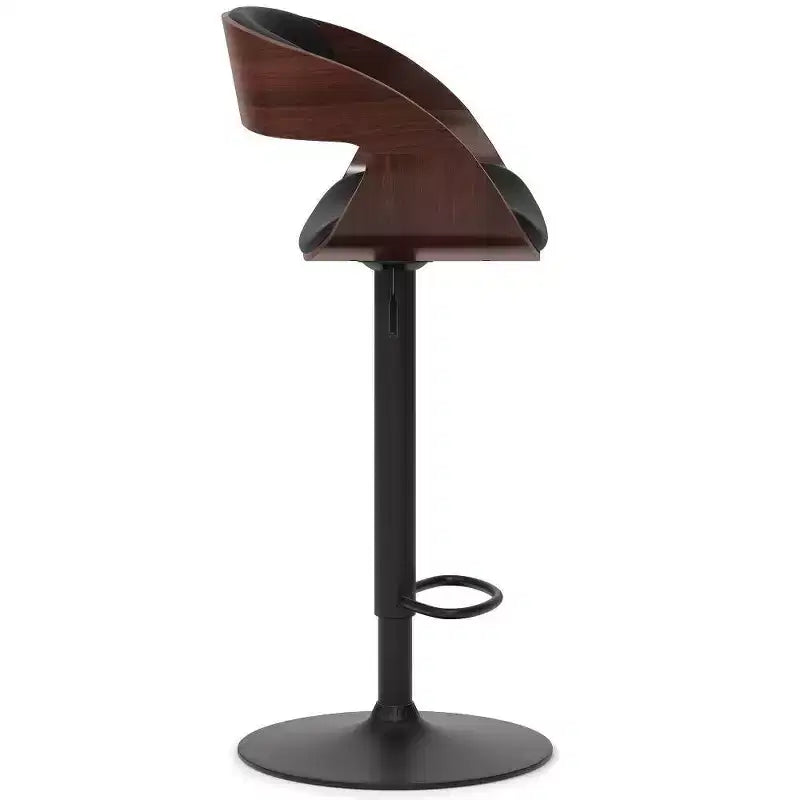 Taburete de bar ajustable Monaghan Bentwood negro - WyndenHall