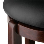 Taburetes giratorios Walcott de 30" de Winsome - Nogal: Altura fija, asiento redondo, estructura de madera