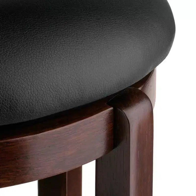 Taburete de barra giratorio Walcott de 24" para encimera, nogal - Winsome: Redondo, estructura de madera, altura fija