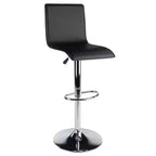 Winsome Spectrum High Back L Shaped Air Lift Adjustable Height Barstool Black/Metal: Faux Leather, Swivel, 200lb Capacity