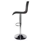 Taburete de bar Winsome Spectrum con respaldo alto en forma de L, elevación neumática, altura ajustable, color negro/metal: Piel sintética, giratorio, capacidad de 90 kg