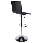Taburete de bar Winsome Spectrum con respaldo alto en forma de L, elevación neumática, altura ajustable, color negro/metal: Piel sintética, giratorio, capacidad de 90 kg