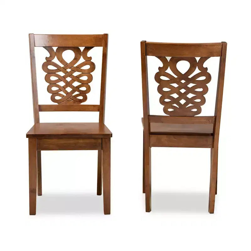 Juego de 2 sillas de comedor de madera Gervais en color marrón - Baxton Studio