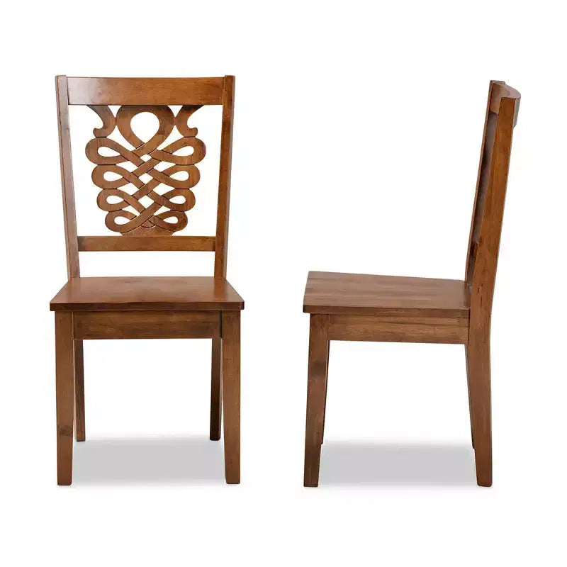 Juego de 2 sillas de comedor de madera Gervais en color marrón - Baxton Studio