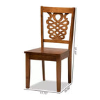 Juego de 2 sillas de comedor de madera Gervais en color marrón - Baxton Studio