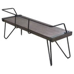 LumiSource Stefani Banco Industrial Metal Antiguo: Rectangular, Estructura de metal, Capacidad 2 personas, Sin tapizar