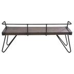 LumiSource Stefani Banco Industrial Metal Antiguo: Rectangular, Estructura de metal, Capacidad 2 personas, Sin tapizar