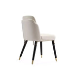 Silla de comedor de piel sintética Estelle crema - Manhattan Comfort: Tapizada, patas de madera, no requiere montaje
