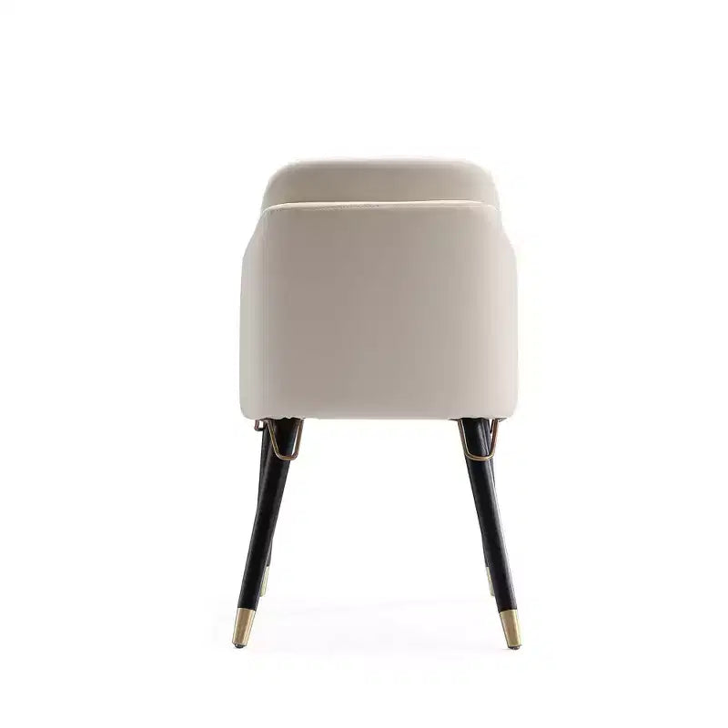 Silla de comedor de piel sintética Estelle crema - Manhattan Comfort: Tapizada, patas de madera, no requiere montaje