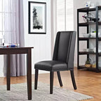 Silla de comedor de vinilo Baron negra - Modway