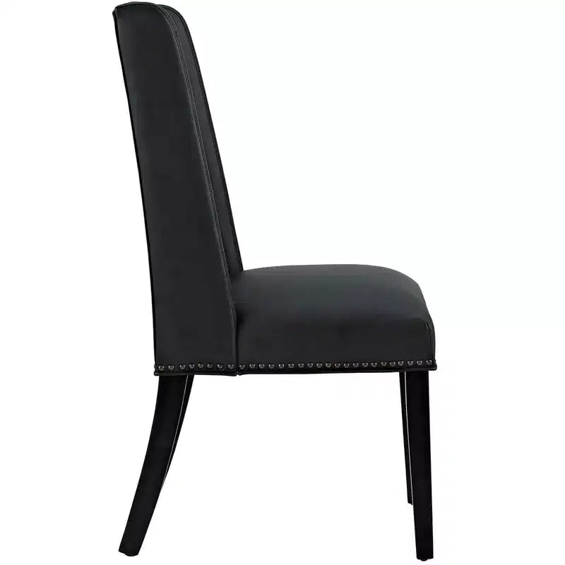 Silla de comedor de vinilo Baron negra - Modway