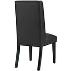 Silla de comedor de vinilo Baron negra - Modway