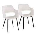LumiSource Set of 2 Margarite Dining Chair Black PU Metal/White