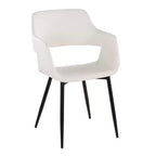 LumiSource Juego de 2 sillas de comedor Margarite, PU negro/metal blanco