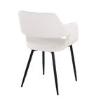 LumiSource Juego de 2 sillas de comedor Margarite, PU negro/metal blanco
