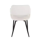 LumiSource Juego de 2 sillas de comedor Margarite, PU negro/metal blanco