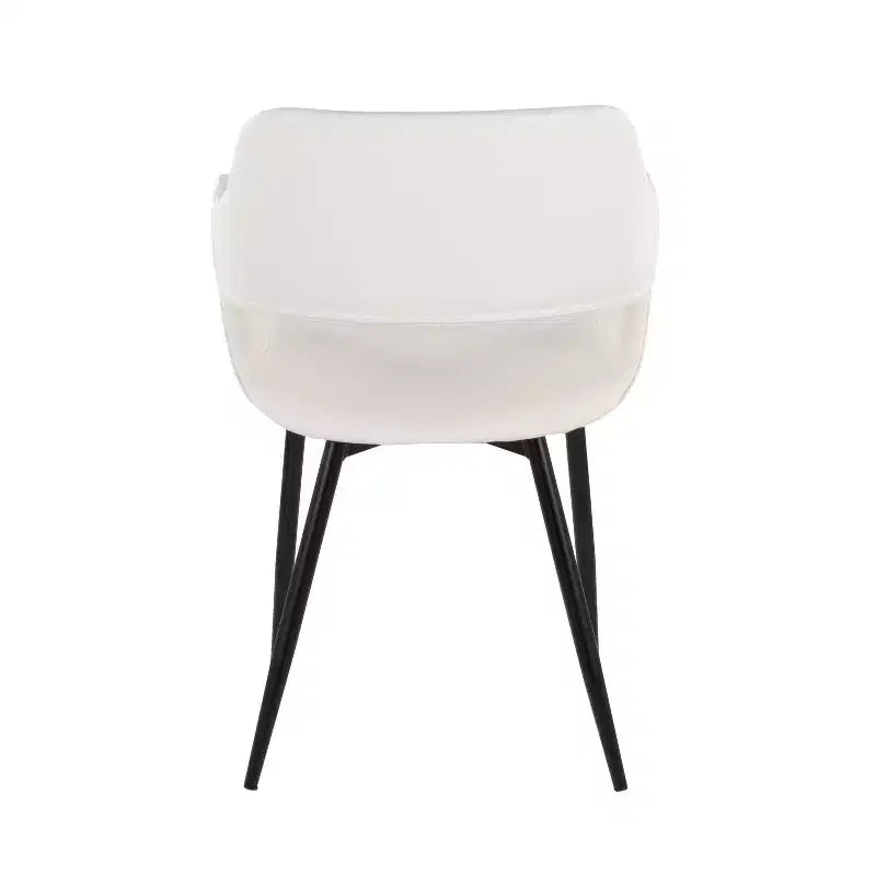 LumiSource Juego de 2 sillas de comedor Margarite, PU negro/metal blanco